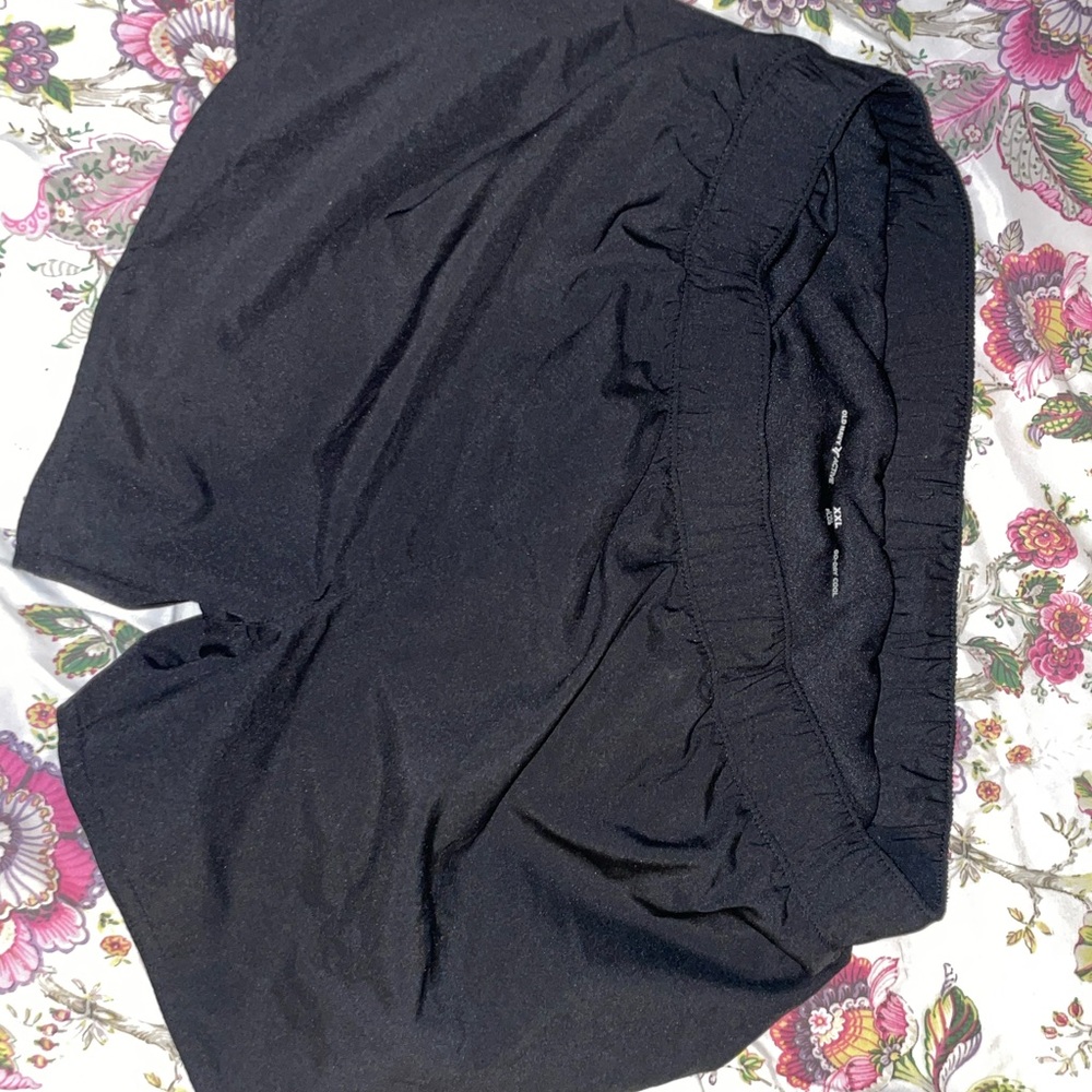 Black Elastic Waist Shorts